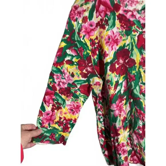 Talbots Floral Cardigan Sweater - Vibrant Spring Colors, Size 2X - Picture 5 of 7